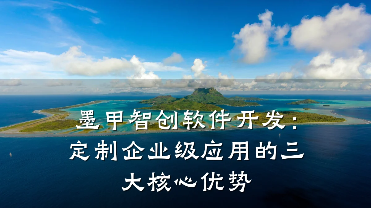 墨甲智创软件开发:定制企业级应用的三大核心优势