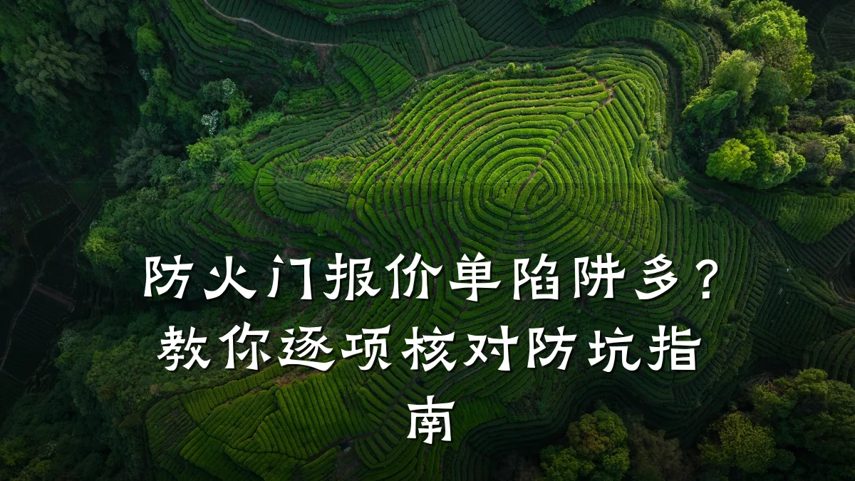 防火门报价单陷阱多?教你逐项核对防坑指南